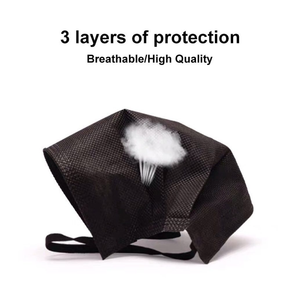 10 200pcs Mask 3ply Mask Black Mouth Cover Face Mask Medic Mouth Mask Surgical Mask Protection 3