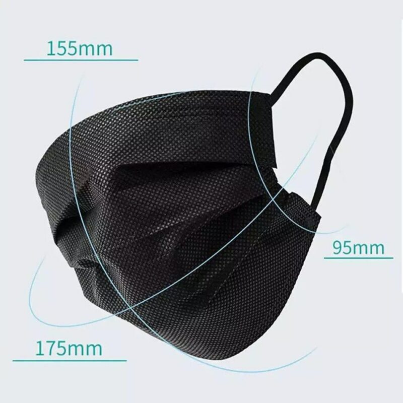 10 200pcs Masks Disposable Non woven Face Mask 3 Layer Filter Dust Breathable Adult Mouth Mask 2