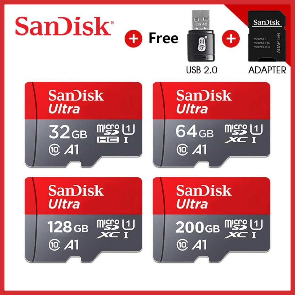 100 Original Sandisk C10 micro sd tf card 32gb 16gb memory card 64gb 128gb micro sd 1