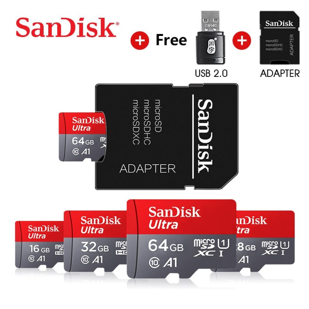 100 Original Sandisk C10 micro sd tf card 32gb 16gb memory card 64gb 128gb micro sd 3