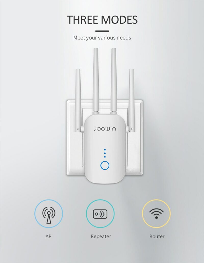 1200Mbps Dual Band 5Ghz Wireless Wifi Repeater Powerful Wifi Router Wifi Extender 4 3dbi Antenna Long 2