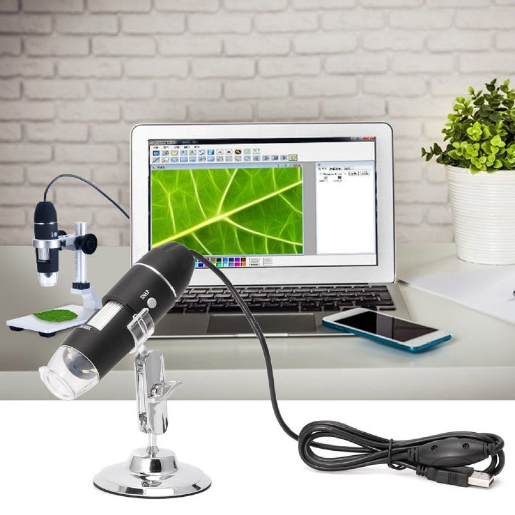 1600X USB Digital Microscope Camera Endoscope 8LED Magnifier with Metal Stand 2