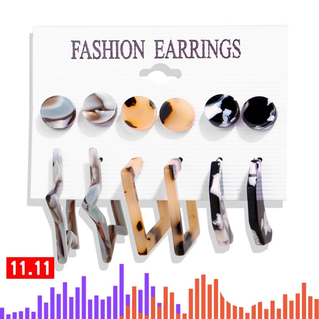 17KM Vintage Tassel Acrylic Earrings For Women Bohemian Earrings Set Big Dangle Drop Earring 2020 Brincos 5