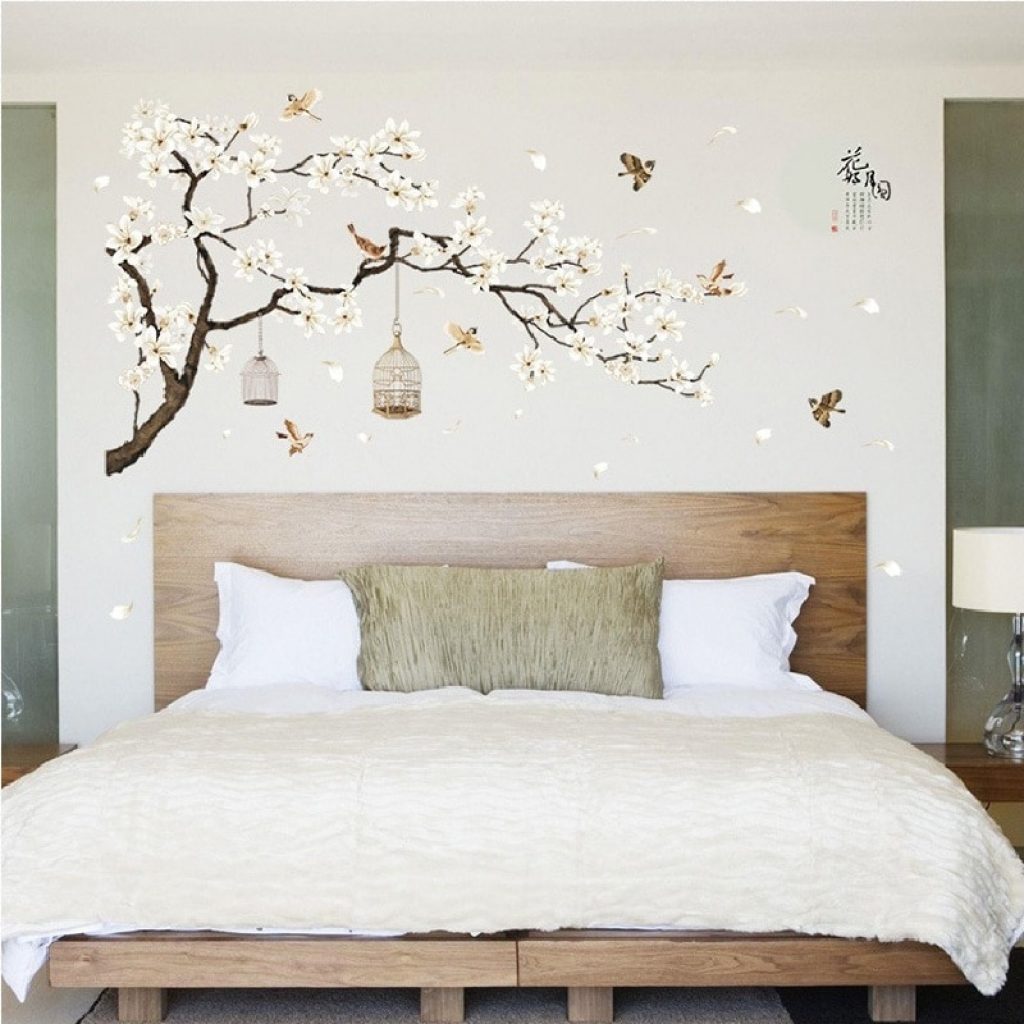 187 128cm Big Size Tree Wall Stickers Birds Flower Home Decor Wallpapers for Living Room Bedroom 2