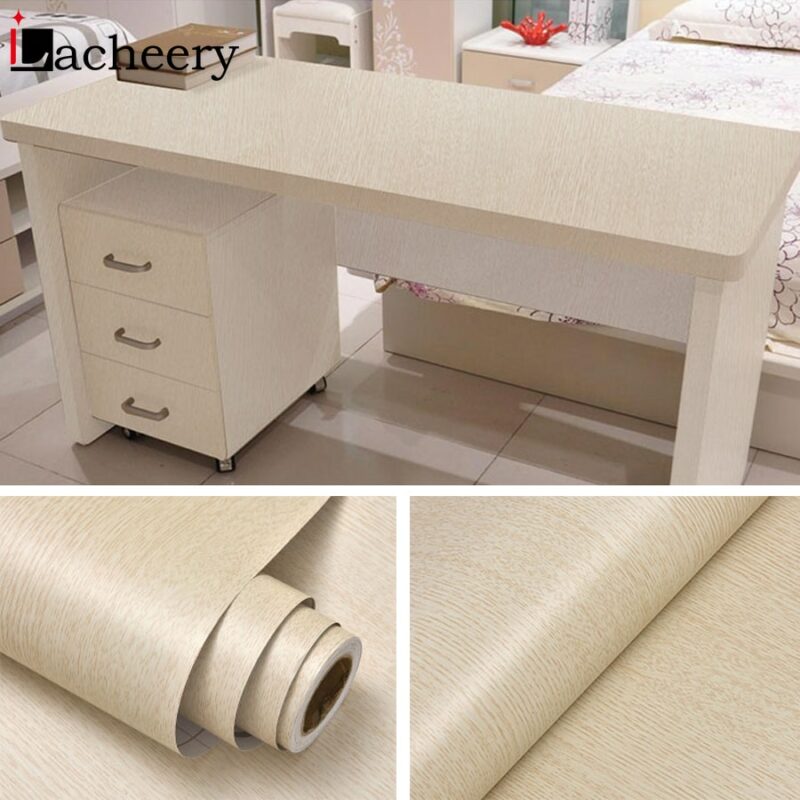 1M 2M Waterproof Wood Vinyl Wallpaper Roll Self Adhesive Contact Paper Doors Cabinet Desktop Modern Furniture 4