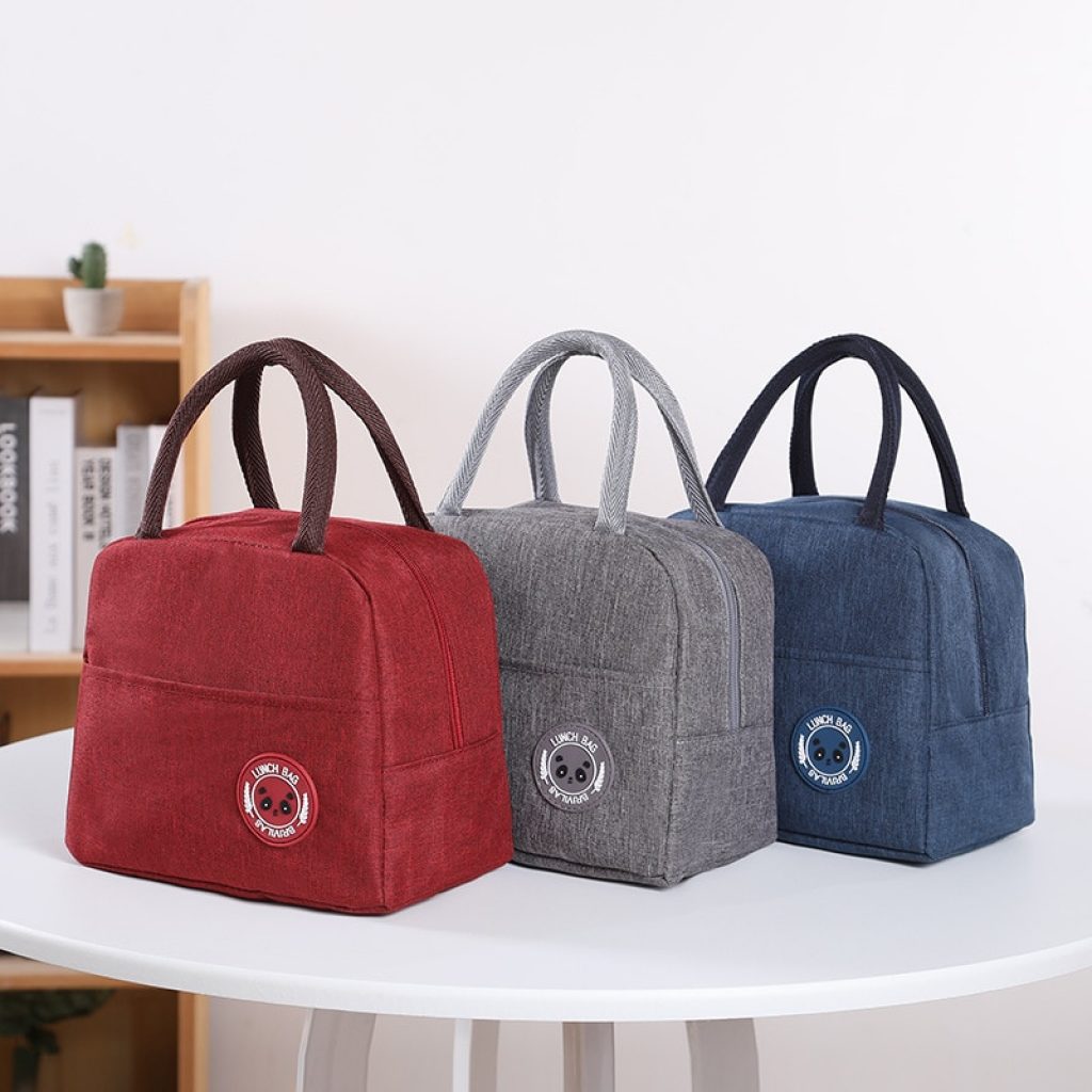 1PCs Fresh Cooler Bags Waterproof Nylon Portable Zipper Thermal Oxford Lunch Bags For Women Convenient Lunch 1