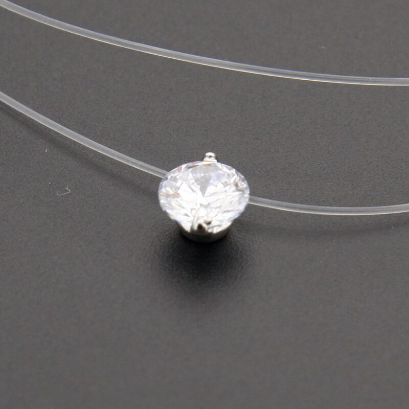 1Pc Fashion Creative Transparent Fish Line Crystal Rhinestone Zircon Choker Necklace Women Jewelry Accessories Gift 248327 1