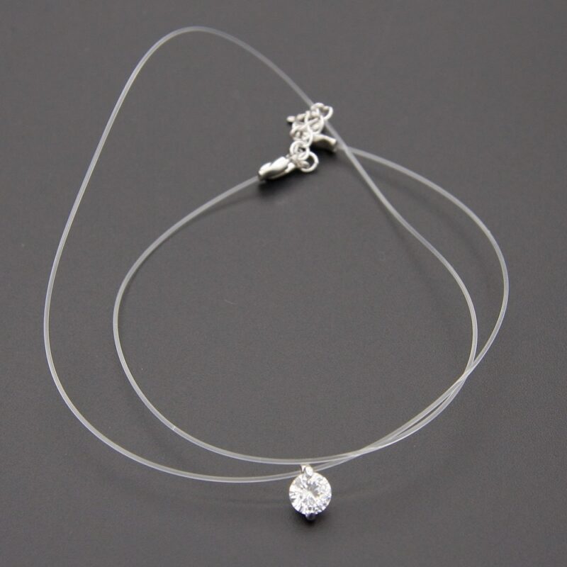 1Pc Fashion Creative Transparent Fish Line Crystal Rhinestone Zircon Choker Necklace Women Jewelry Accessories Gift 248327 3