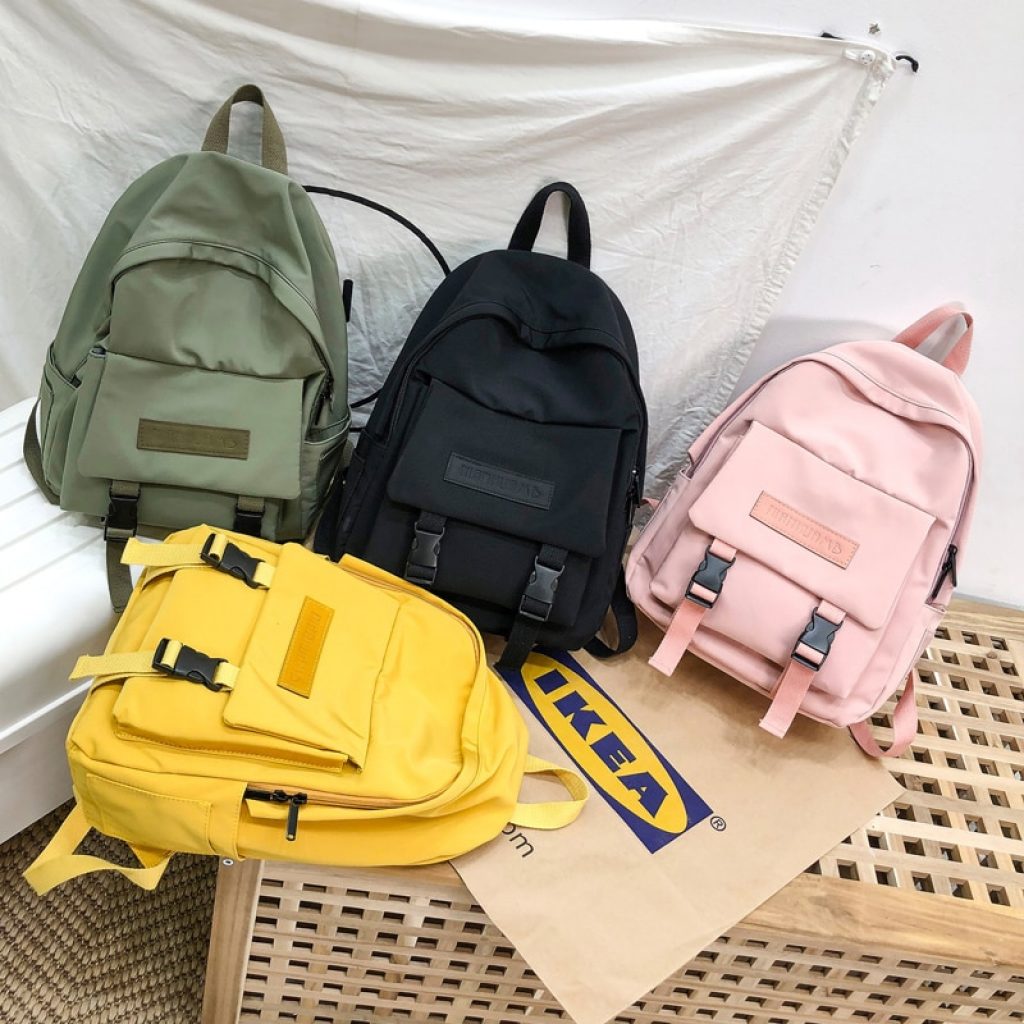 2020 Backpack Women Backpack Fashion Women Shoulder Bag solid color School Bag For Teenage Girl Children