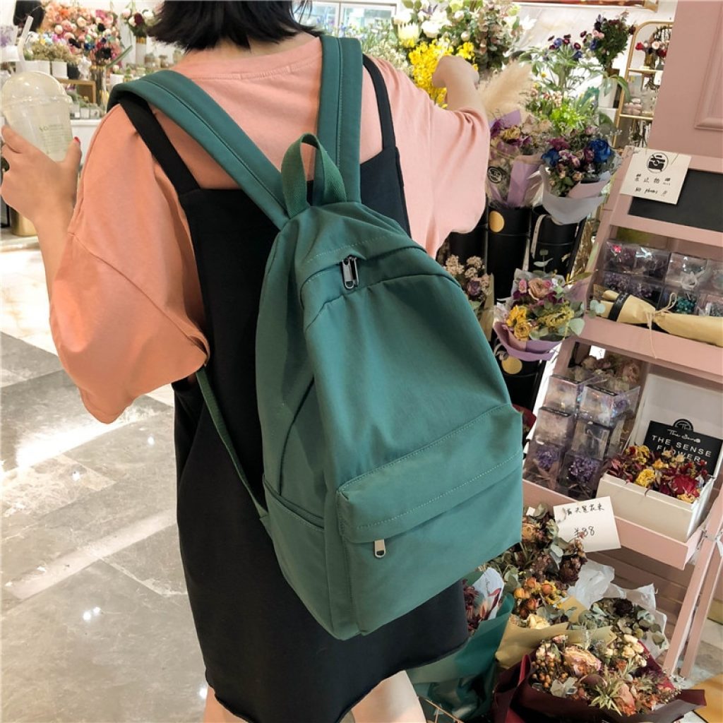2020 Backpack Women Backpack Solid Color Women Shoulder Bag Fashion School Bag For Teenage Girl Children 5