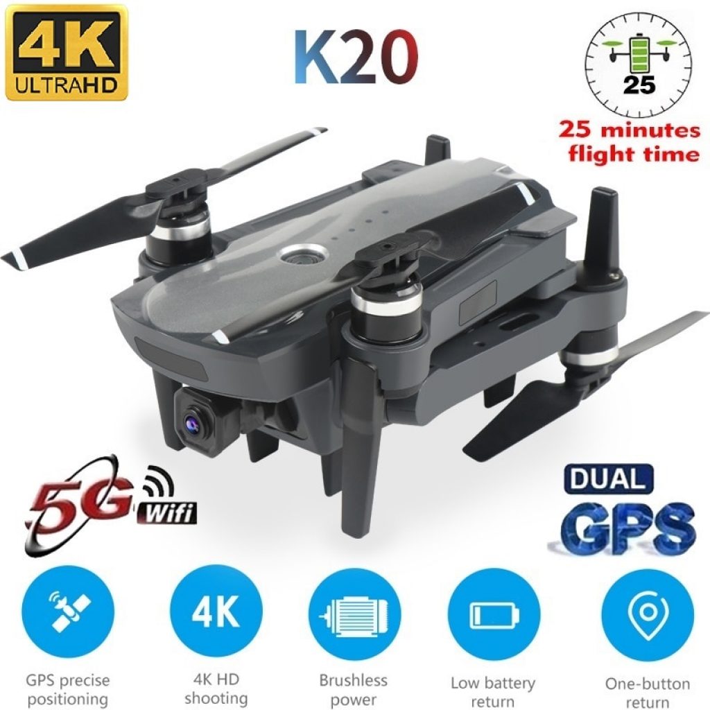 2020 new GPS drone k20 5G WiFi 4K HD wide angle camera RC four axis professional