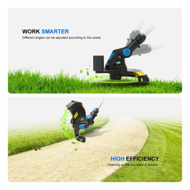 20V Electric Lawn Mower 2000mAh Li ion Cordless Grass Trimmer 12in Auto Release String Cutter Pruning 5