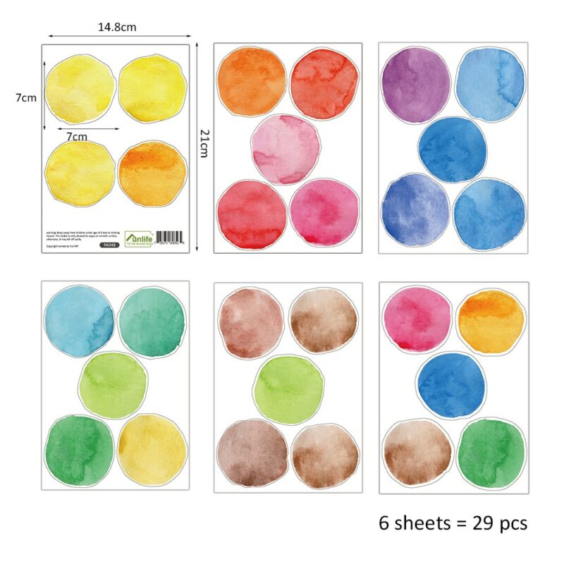 29 Pcs Set PVC Baby Wall Decals Colored Dots Creative Stickers for Children Vinyl Nursery Room 5