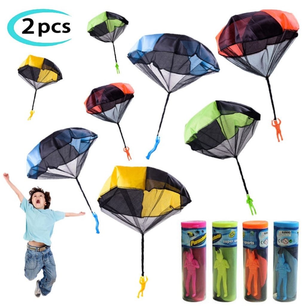 2pcs Hand Throw Soldier Parachute Toys Indoor Outdoor Games for Kids Mini Soldier Parachute Fun Sports