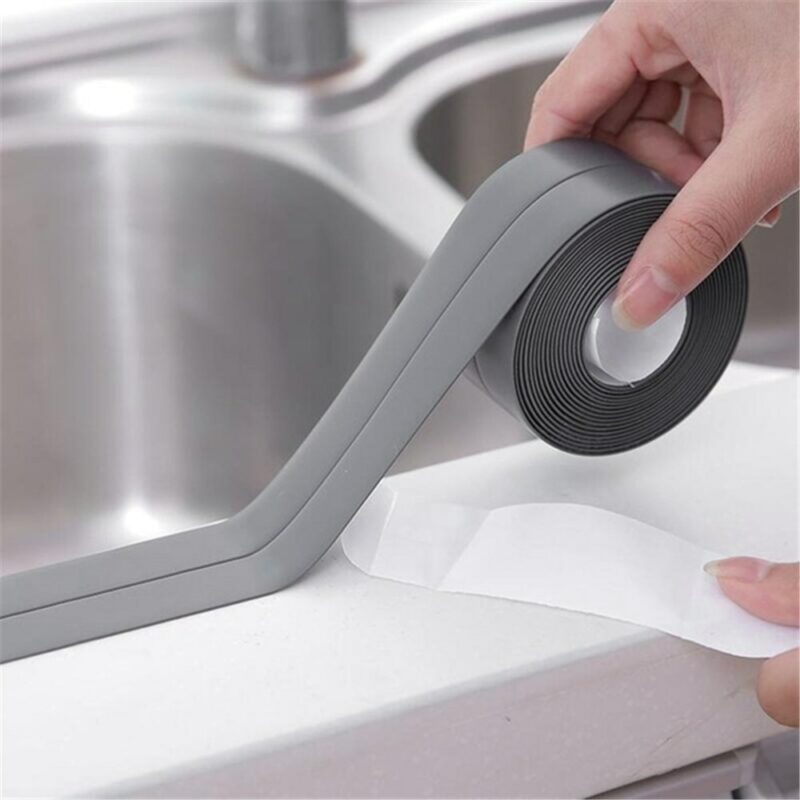3 2mx22mm Bathroom Shower Sink Bath Sealing Strip Tape White PVC Self Adhesive Waterproof Wall Sticker 3