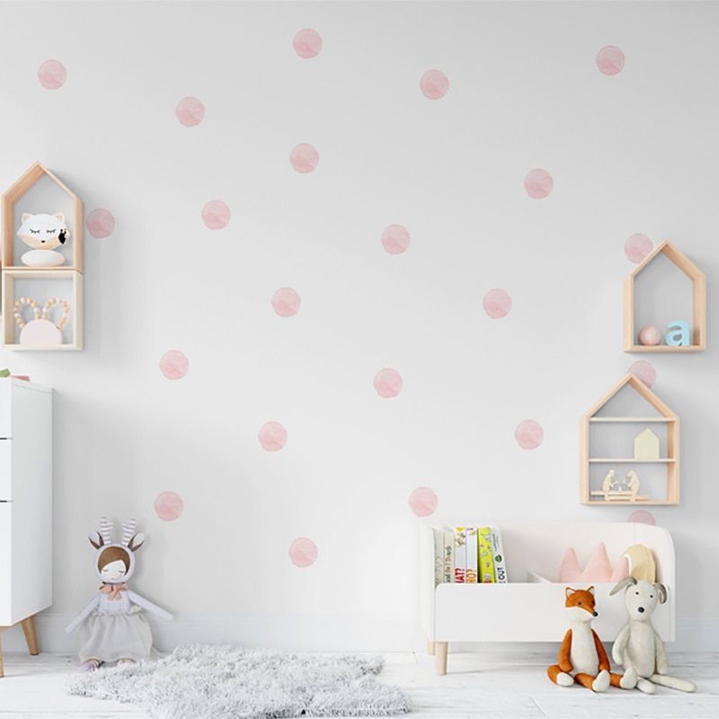 36 Pcs Set Watercolor Dot Wall Stickers for Kids Rooms Decoration DIY Fade Resistance for Home