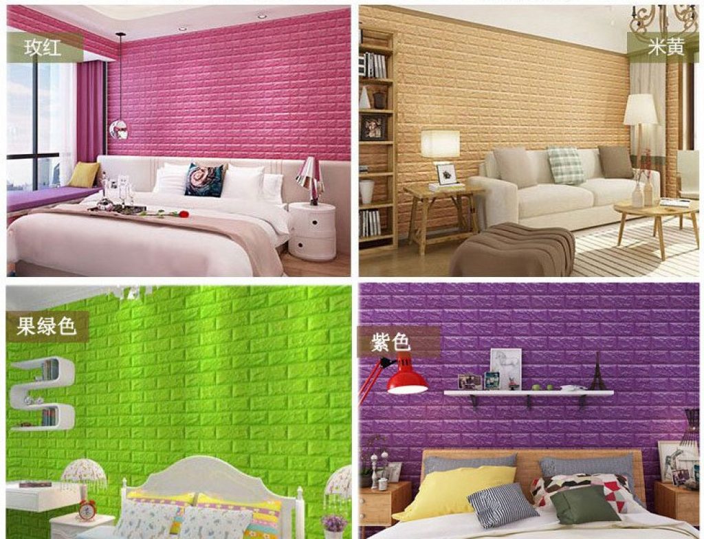 3D Brick Wall Stickers Wallpaper Decor Foam Waterproof Wall Covering Wallpaper For Kids Living Room DIY 3