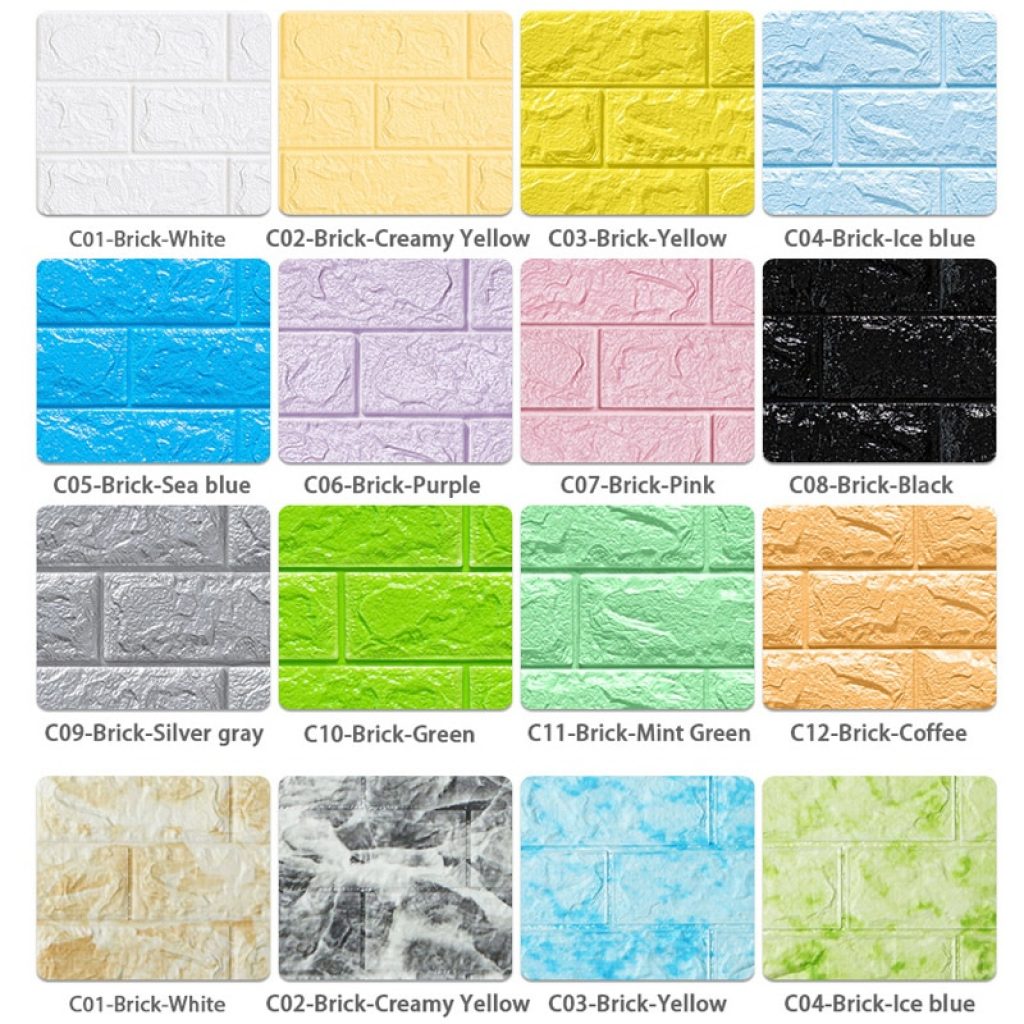 3D Wallpaper DIY Brick stone pattern Self Adhesive Waterproof Wall Stickers 70cm 77cm floral prints 3D 2
