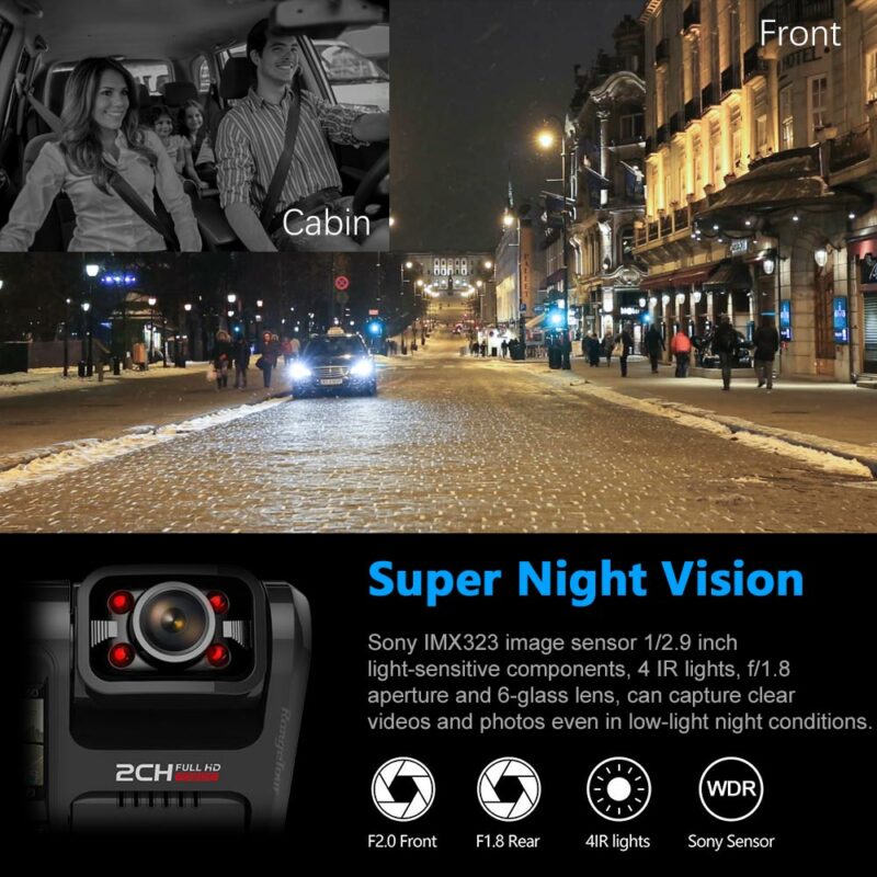 4K 2160P WIFI GPS Logger Dual Lens Car DVR Novatek 96663 Chip Sony IMX323 Sensor Night 4