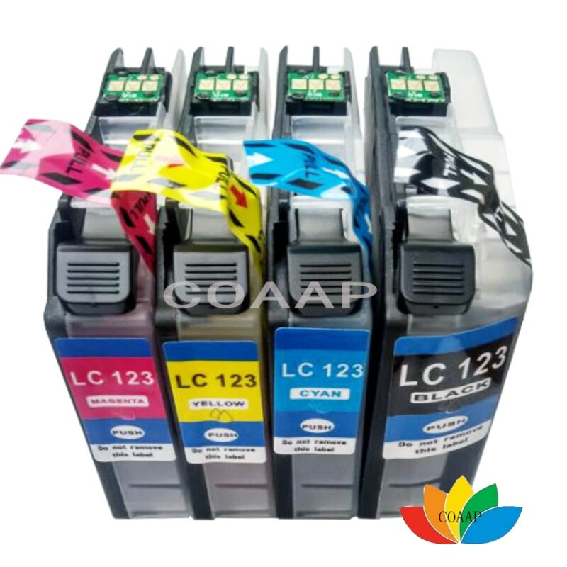 4pcs Compatible LC121 LC 123 LC123 ink cartridge For Brother DCP J552DW DCP J752DW MFC J470DW