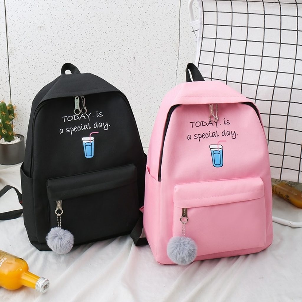 4set Backpack Fashion Women Backpack Canvas Shoulder Bags Printing Girl School bag Mochilas Female Children Student 1