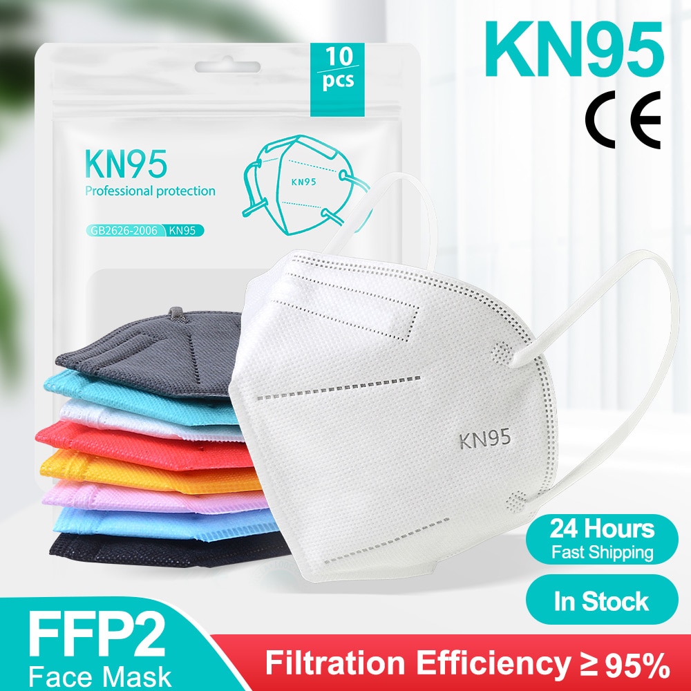 5 200 Pieces KN95 Mask CE FFP2 Mascarillas 5 Layers Filter Protective Health Care Mouth Masks
