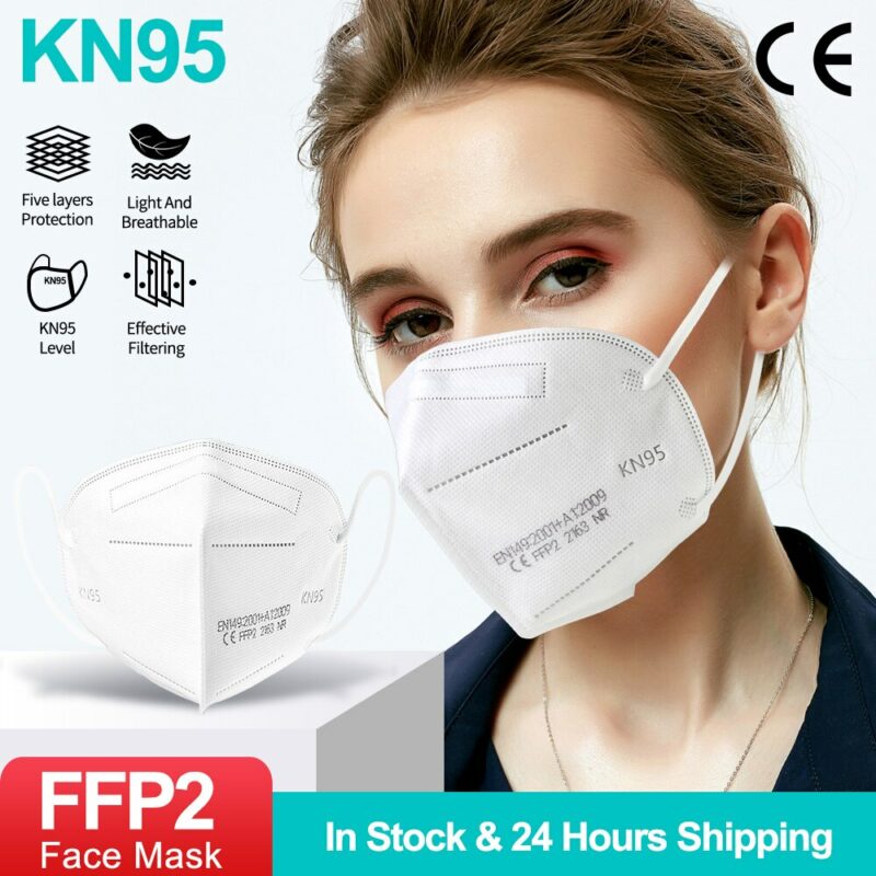 5 200PCS FFP2 Masks KN95 Mascarillas 5 Layers Filter Reusable Face Mask Protective Mouth Masken CE 2