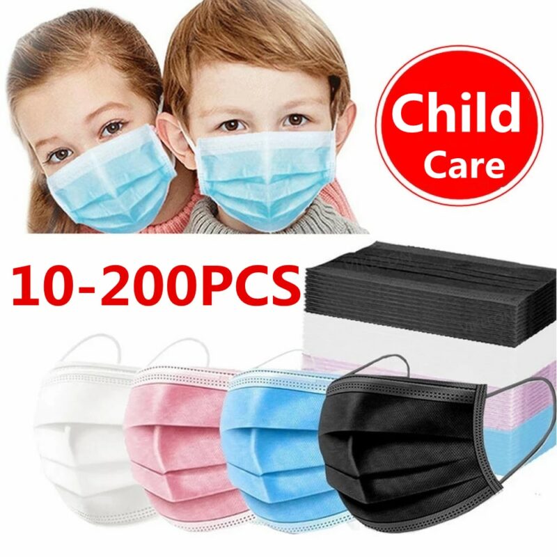 5 200pcs Kids Mask Disposable Face Mask 3 Layer Children s Mask Filter Dust Mouth Masks 5