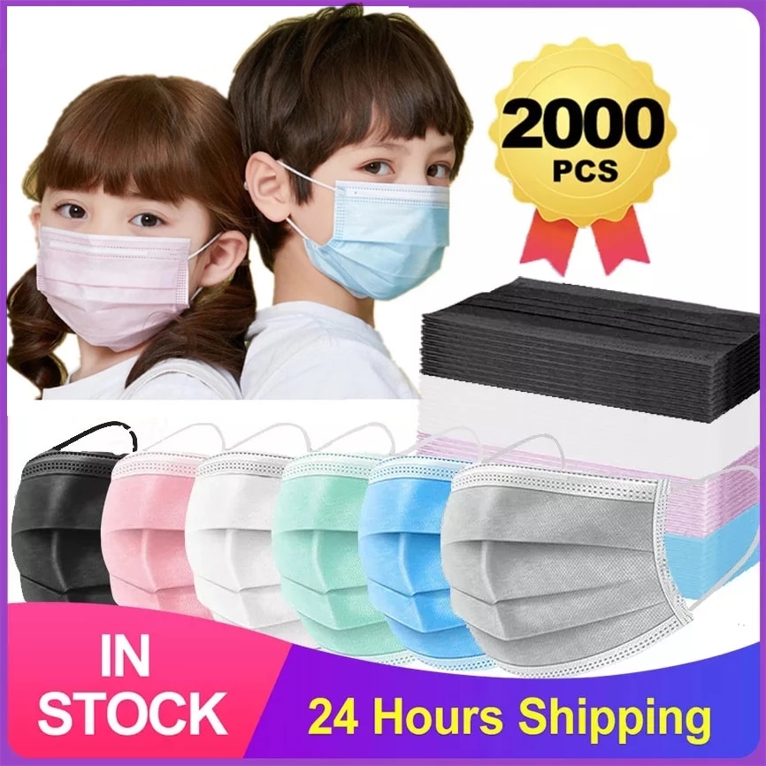 5 200pcs Kids Mask Disposable Face Mask 3 Layer Children s Mask Filter Dust Mouth Masks