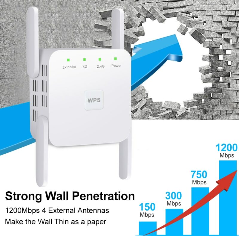 5 Ghz WiFi Repeater Wireless Wifi Extender 1200Mbps Wi Fi Amplifier 802 11N Long Range Wi 1