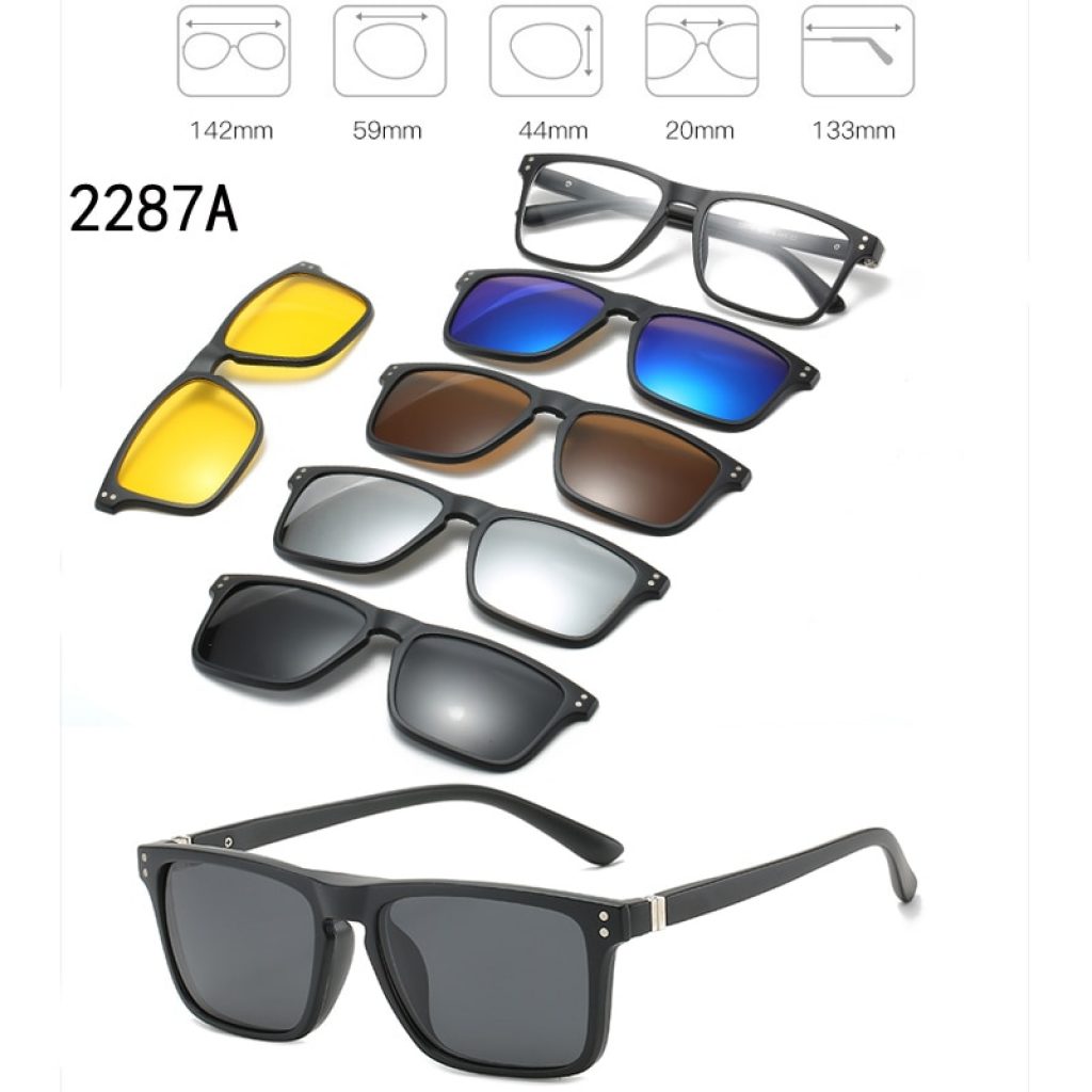 6 In 1 Custom Men Women Polarized Optical Magnetic Sunglasses Clip Magnet Clip on Sunglasses Polaroid 5