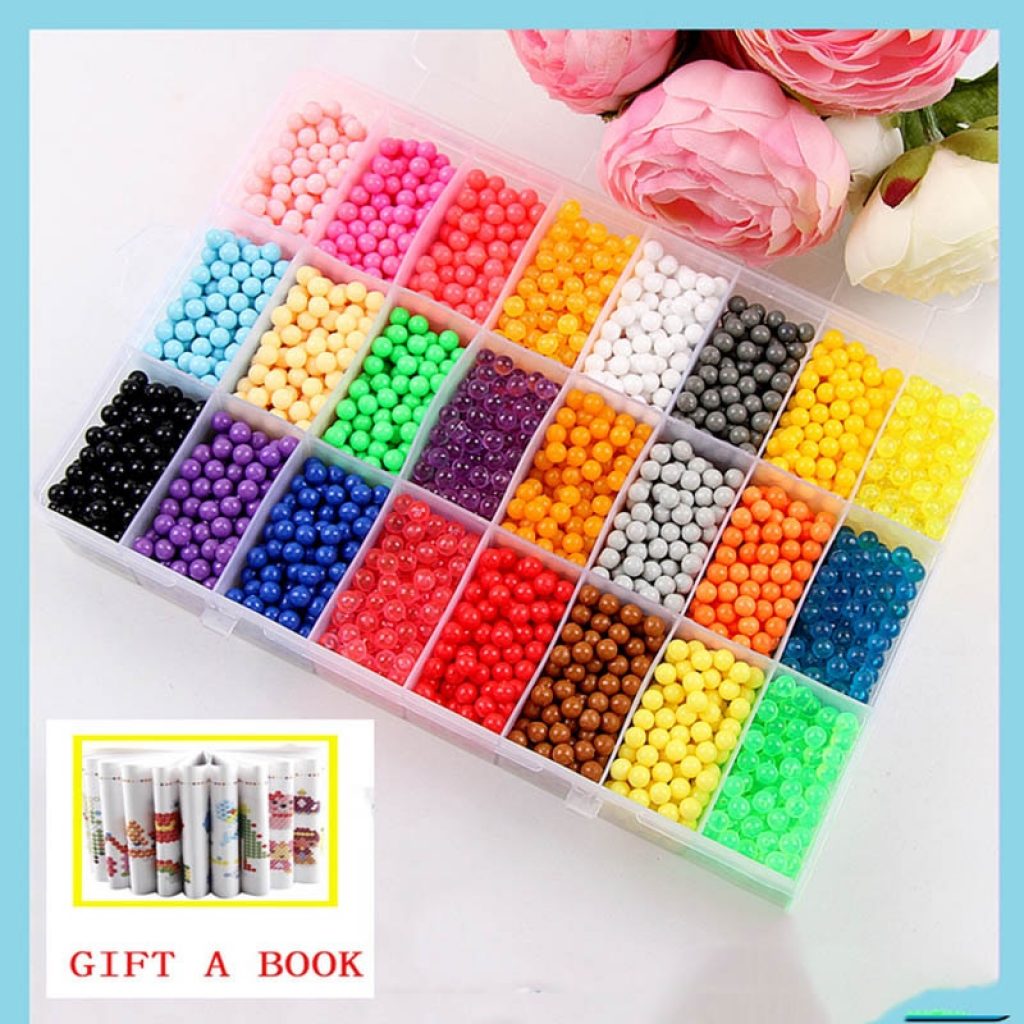 6000pcs 24 colors Refill Beads puzzle Crystal DIY water spray beads set ball games 3D handmade