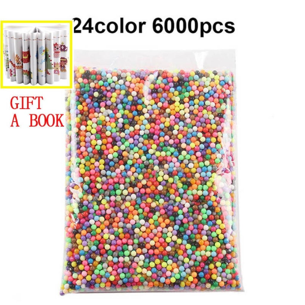 6000pcs 24 colors Refill Beads puzzle Crystal DIY water spray beads set ball games 3D handmade 2