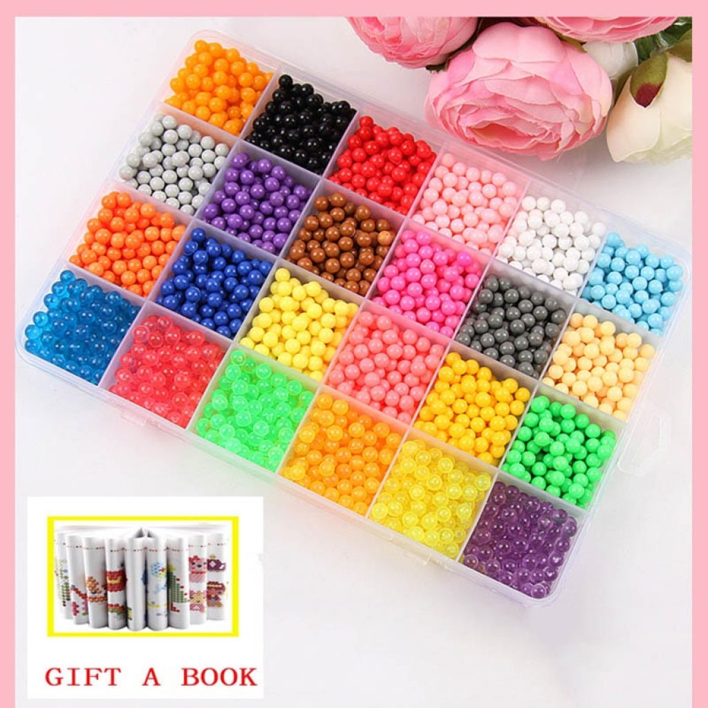 6000pcs 24 colors Refill Beads puzzle Crystal DIY water spray beads set ball games 3D handmade 3