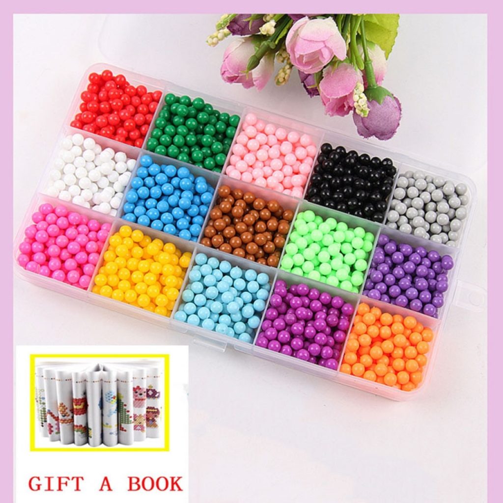 6000pcs 24 colors Refill Beads puzzle Crystal DIY water spray beads set ball games 3D handmade 4