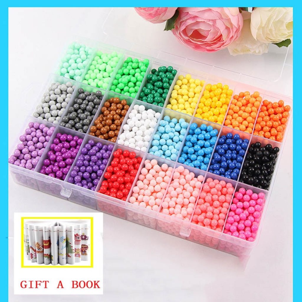 6000pcs 24 colors Refill Beads puzzle Crystal DIY water spray beads set ball games 3D handmade 5