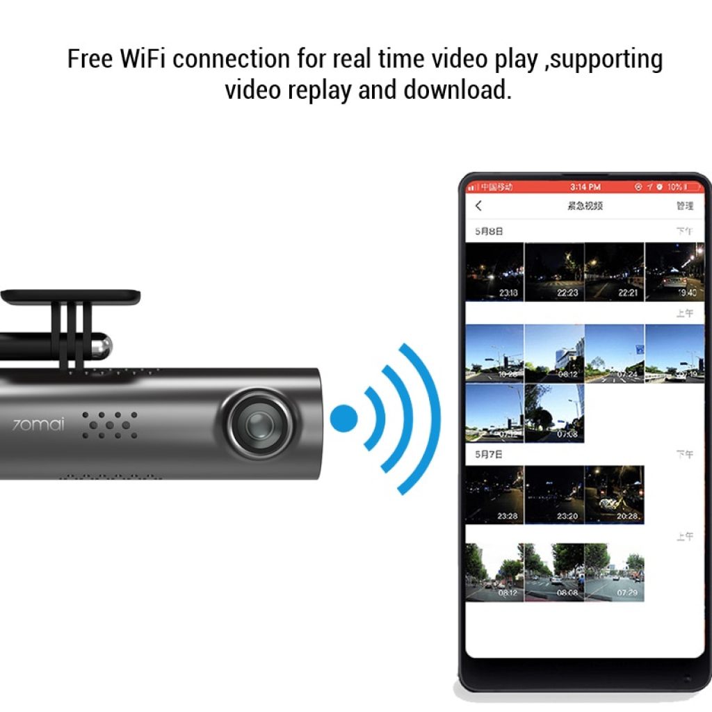 70mai Dash Cam 1S Car DVR Camera Wifi APP English Voice Control 1080P HD Night Vision 3