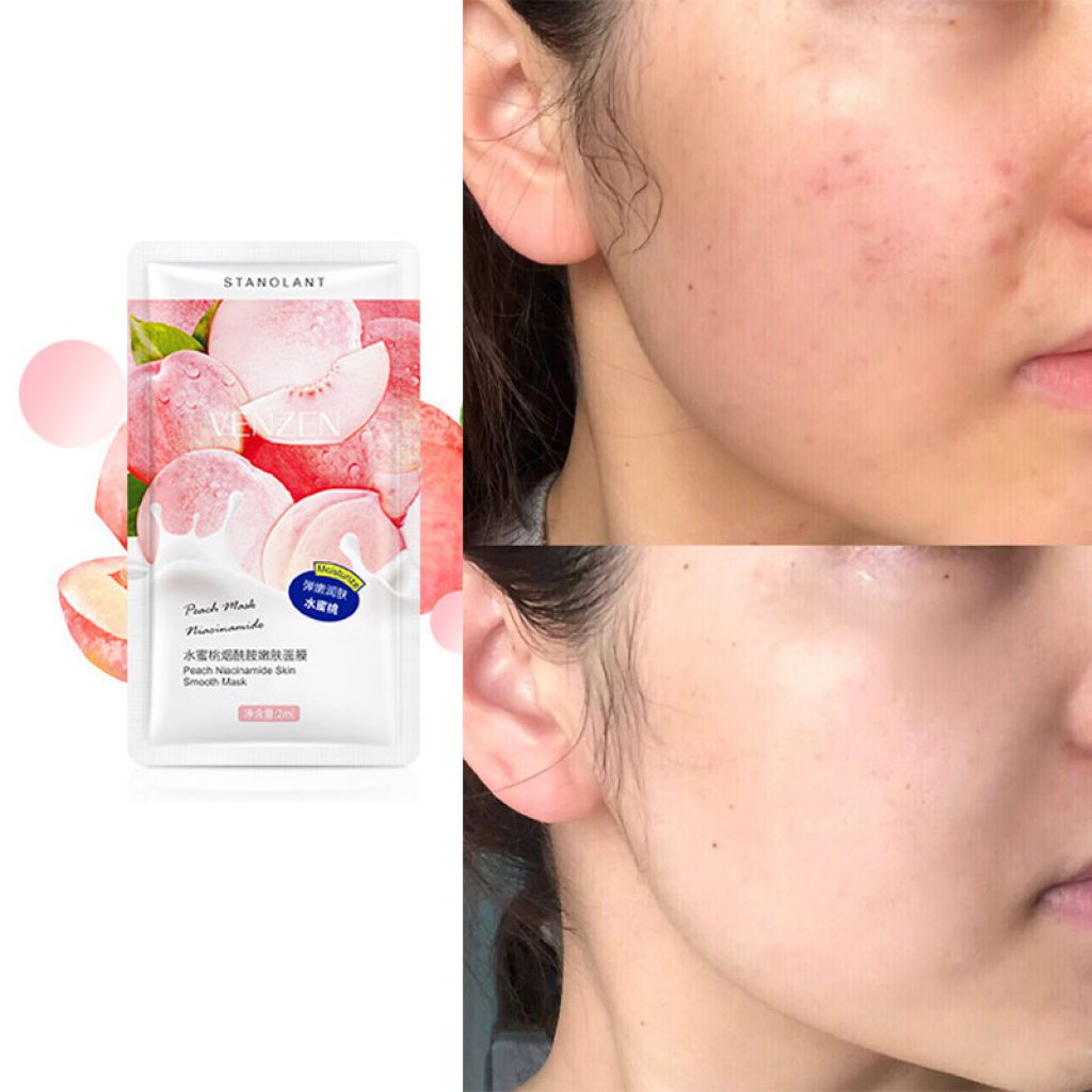 7pcs Peach Niacinamide Sleeping Mask Shrink Pore Brush Mask Moisturizing Disposable Mask Skin Care Improve Roughness 2