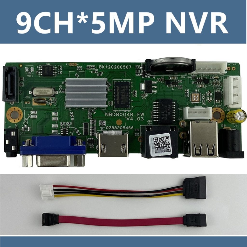 9CH 5MP ONVIF H 265 Support 1 SATA NVR Network Digital Video Recorder Max 8TB XMEYE