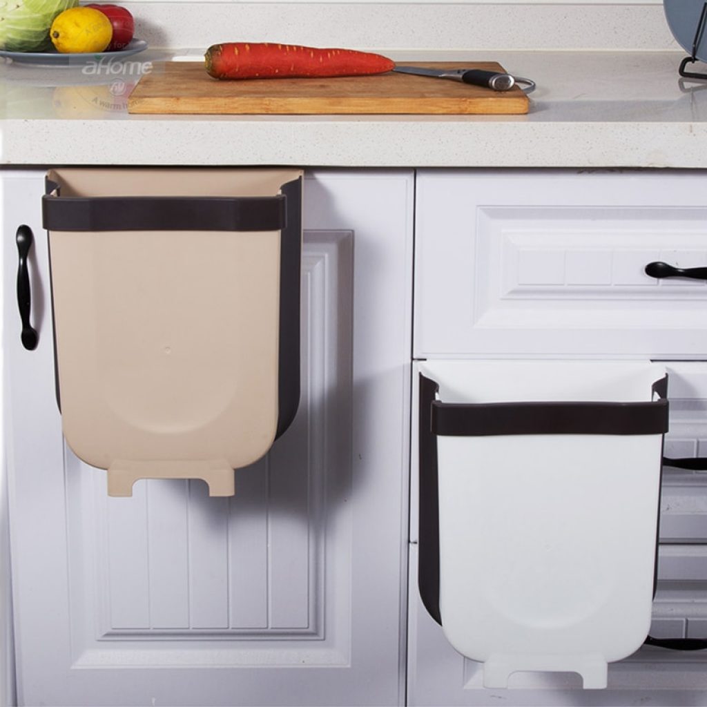 9L Folding Waste Bins Kitchen Garbage Bin Foldable Car Trash Can Wall Mounted Trashcan for Bathroom 5