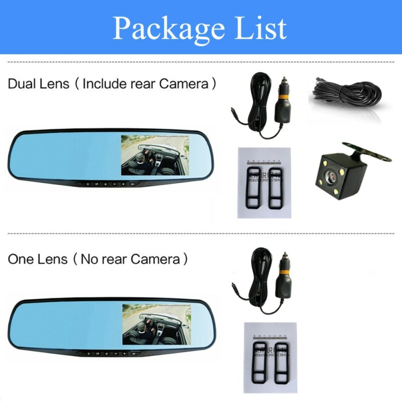 ADDKEY Full HD 1080P Car Dvr Camera Auto 4 3 Inch Rearview Mirror dash Digital Video 5