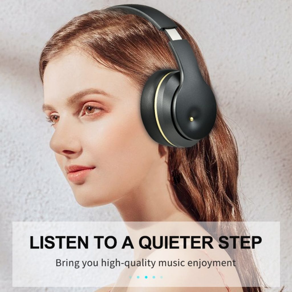 ANC Bluetooth Headphones Active Noise Cancelling Wireless Headset Foldable Hifi Deep Bass Earphones with Microphone for 1