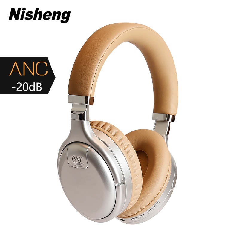 ANC bluetooth Headset Active Noise Cancelling Wireless Wired Headphone With Microphone Earphone Deep Bass Hifi Sound