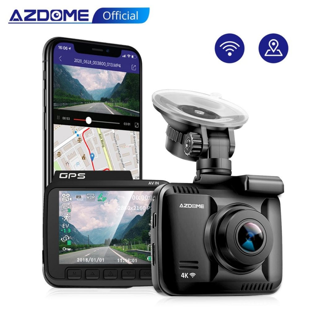 AZDOME Dash Cam GS63H 4K Built in GPS Speed Coordinates WiFi DVR Dual Lens Car Camera