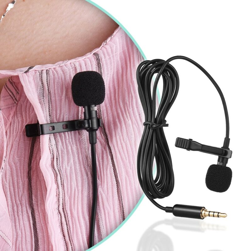 Andoer 1 45m Mini Portable Microphone Condenser Clip on Lapel Lavalier Mic Wired Mikrofo Microfon for 4