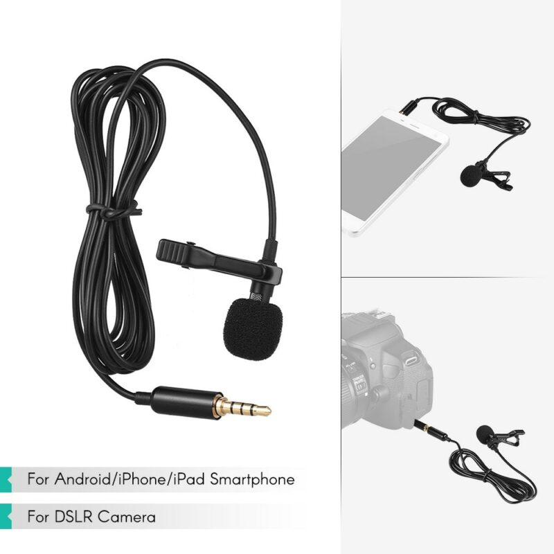 Andoer 1 45m Mini Portable Microphone Condenser Clip on Lapel Lavalier Mic Wired Mikrofo Microfon for 5