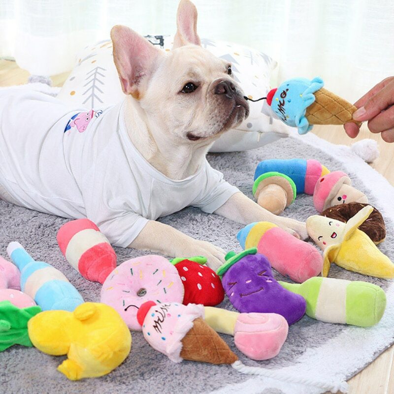 Animals Cartoon Dog Toys Stuffed Squeaking Pet Toy Cute Plush Puzzle for Dogs Cat Chew Squeaker 1