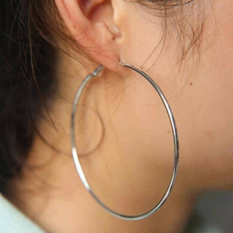 BLIJERY Trendy Large Hoop Earrings Big Smooth Circle Earrings Basketball Brincos Celebrity Brand Loop Earrings for 1