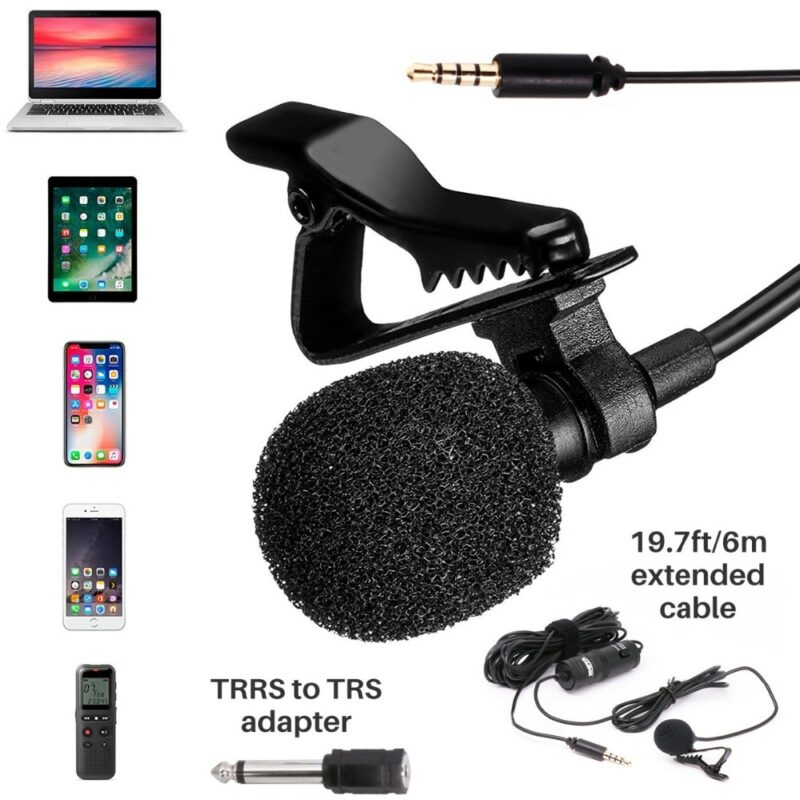 BOYA BY M1 3 5mm Audio Video Record Lavalier Lapel Microphone Clip On Mic for iPhone 1