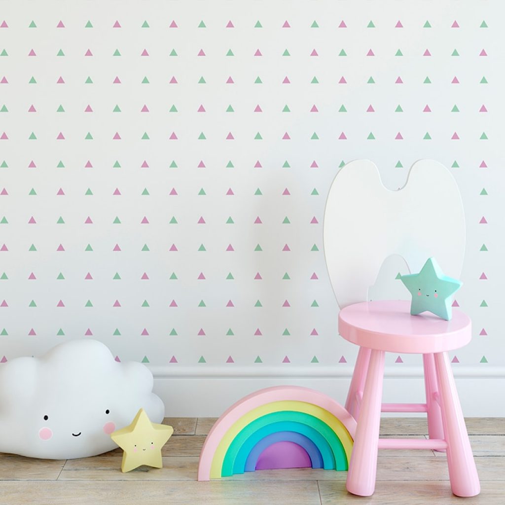 Baby Boy Room Triangles Wall Stickers Simple Shape for Children Room Art Decorative Sticker Kids Nursery 3